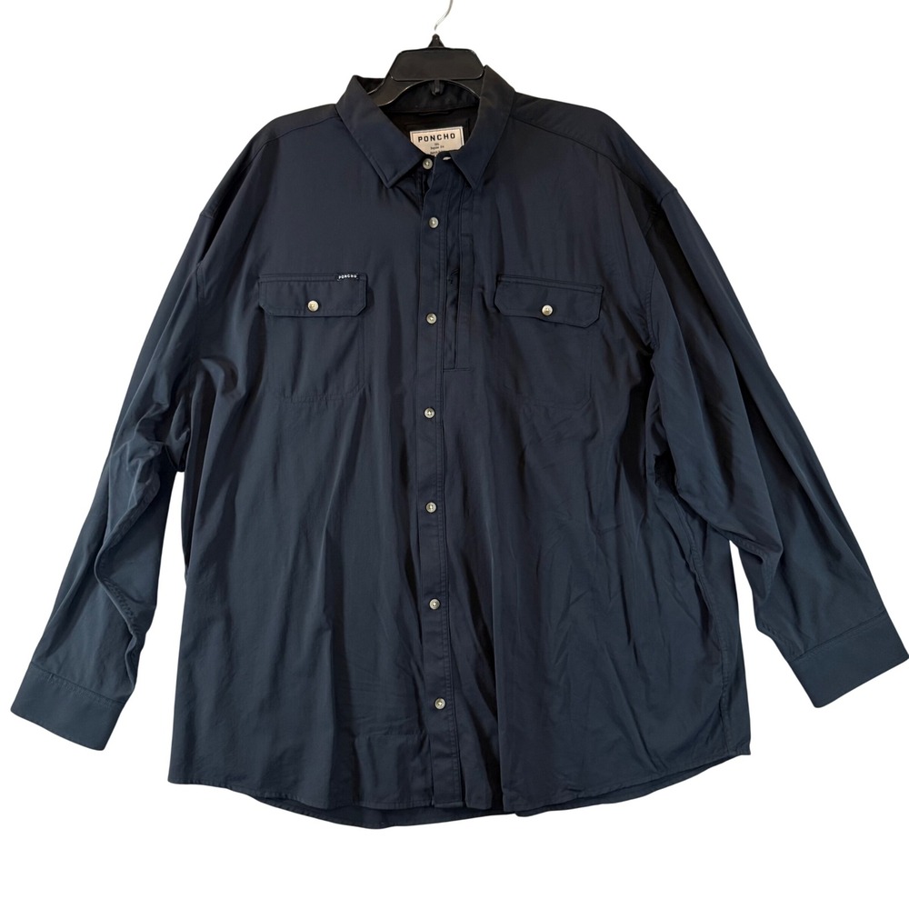 Poncho Outdoors Shirt 3XL Fishing Hiking Magnetic Black Long Sleeve